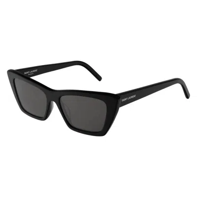 Saint Laurent Black-black-grey Acetate Sunglasses