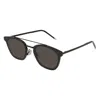 Saint Laurent Men's Metal Flush-lens Brow-bar Sunglasses, Black Pattern