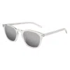 Saint Laurent Silver Square Unisex Sunglasses Sl 28 Slim 006 49 In Gray