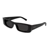 Saint Laurent Men's Temple-logo Rectangle Sunglasses