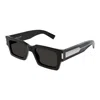 Saint Laurent Sl 572 Linea Corner Angle 001 Black Crystal Grey Sunglasses In Black