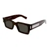Saint Laurent Sl 572 Linea Corner Angle 001 Black Crystal Grey Sunglasses In Black
