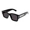 Saint Laurent Black Crystal Black Acetate Sunglasses In Black