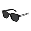 Saint Laurent Black-crystal-black Resin Sunglasses In Black