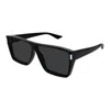 Saint Laurent Black Square Unisex Sunglasses Sl 756 001 64 In Blue