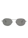 Saint Laurent Silver-silver-grey Metal Sunglasses In Gray