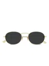Saint Laurent Gold-gold-black Metal Sunglasses In Black