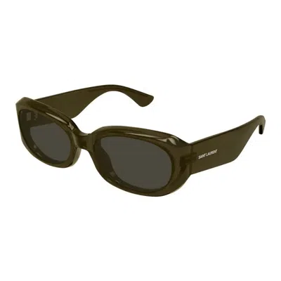 Saint Laurent Brown-brown-grey Bio Injected Sunglasses In Multi