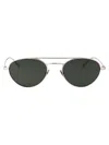 Saint Laurent Silver-silver-grey Metal Sunglasses In Silver