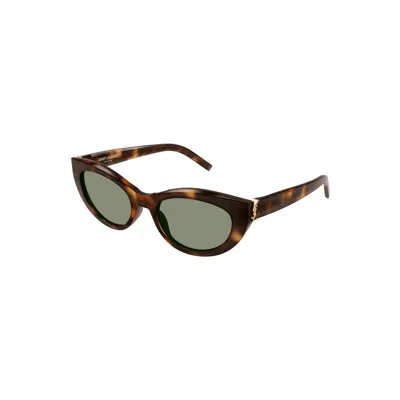 Saint Laurent Sl M115003-havana-havana-green In Brown