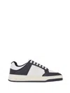 Saint Laurent Sl/61 Low Sneaker In Perforated Calfskin, Rubber Sole, Black And White C In Animal Print