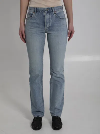Saint Laurent Straight High-rise Jeans In Blue