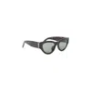 Saint Laurent Dark Brown Cat Eye Sunglasses In Green