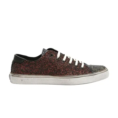 Pre-owned Saint Laurent Wmns Bedford Low 'glitter Midnight' | Red | Women's Size 36