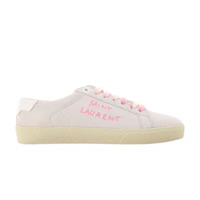 Pre-owned Saint Laurent Wmns Court Classic Sl-06 'optic White Fluo Pink' | Women's Size 37.5