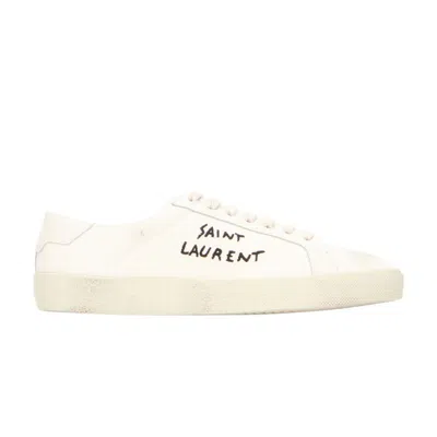 Pre-owned Saint Laurent Wmns Court Classic Sl/06 Low 'embroidered' | White | Women's Size 36