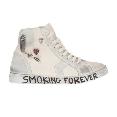 Pre-owned Saint Laurent Wmns Joe High 'smoking Forever' | White | Women's Size 35.5