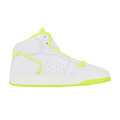 Pre-owned Saint Laurent Wmns Sl-80 Mid 'optical White Fluo Yellow' | Women's Size 38.5