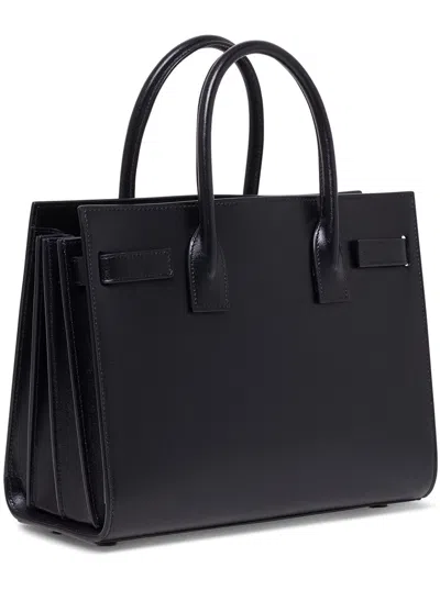 Saint Laurent Woman's Black Leather Sac De Jour Baby Handbag