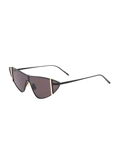 Saint Laurent Woman's Cat Eye Metal  Sunglasses In Black