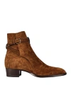 SAINT LAURENT SAINT LAURENT SAINT LAURENT WYATT JODPHUR SUEDE ANKLE BOOTS MAN ANKLE BOOTS BROWN SIZE 9 LEATHER