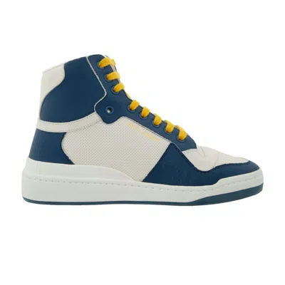 Pre-owned Saint Laurent Saint Wmns Laurent Sl-24 Mid 'off White Navy Yellow' | Blue | Women's Size 39