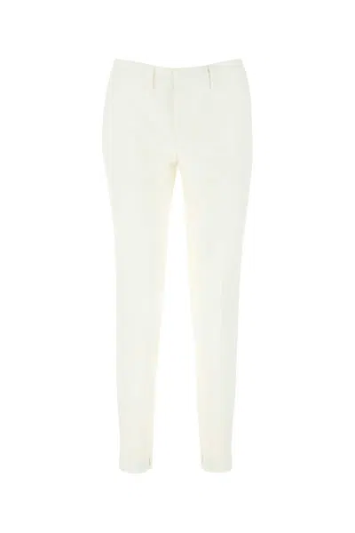Saint Laurent Saint-style Virgin Wool Pant With Silk Lining In White