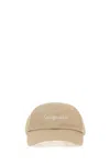 Saint Laurent Sand Cotton Baseball Cap In Brown