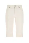 Saint Laurent Natural Regular Fit Bermuda Shorts In 9031