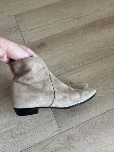 Pre-owned Saint Laurent Sand Hedi Devon Boots
