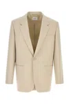Saint Laurent Men Sand Wool Blazer In Neutral