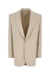 Saint Laurent White Single-breasted Jacket With Peak Revers In Wool Woman