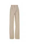 Saint Laurent Wool Tailored Pants In Beige