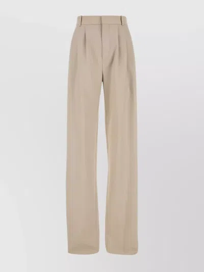 SAINT LAURENT SAND WOOL PANT BELT LOOPS