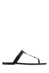 Saint Laurent Cassandre Leather Thong Sandals