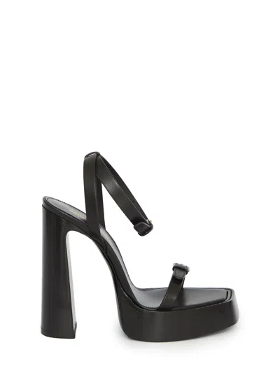 Saint Laurent Platz Platform Sandals In Black