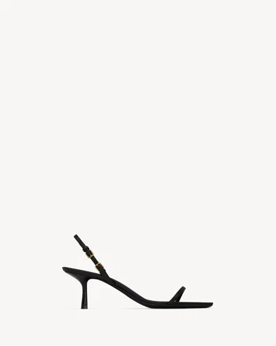 Saint Laurent Sandalia Jaspe Negra Tacon 55mm In Black
