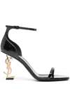 Saint Laurent Opyum Ysl Logo-heel Sandals With Golden Hardware