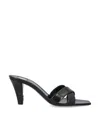 Saint Laurent Jill Mules With Square Toe And Cross Strap Design