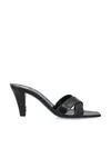 Saint Laurent Jill Mules With Square Toe And Cross Strap Design