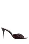 Saint Laurent Babylone Embellished Gathered Glossed-leather Mules