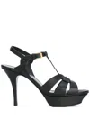 Saint Laurent Tribute Platform Sandals In Smooth Leather Shoes