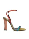 Saint Laurent 110mm Dominique Strappy Sandals In Multi