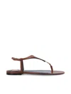 Saint Laurent Cassandra Logo-embellished Leather Slingback Sandals In Brown