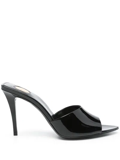 Saint Laurent Women Romy Patent Leather Mules In Black