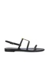 Saint Laurent Cassandra Calfskin Ysl Slingback Sandals In Black