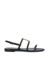 Saint Laurent Cassandra Calfskin Ysl Slingback Sandals In Black