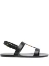 Saint Laurent Cassandre Sandals In Smooth Leather