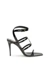 Saint Laurent Cassandra Sandals In Patent Leather Shoes In Black