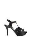 Saint Laurent High Heel Strappy Platform Pumps In Black